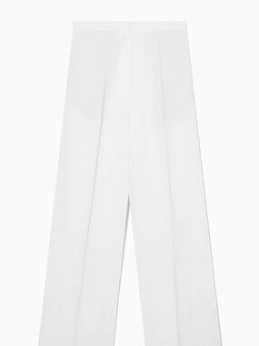 COS LINEN-BLEND WIDE-LEG TROUSERS - XS